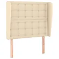 Tête de lit avec oreilles Crème 93x23x118/128 cm Tissu