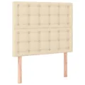 cadre de lit et matelas et LED Crème 90x200 cm Tissu