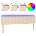 Tête de lit à LED Crème 200x5x78/88 cm Tissu