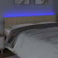 Tête de lit à LED Crème 200x5x78/88 cm Tissu