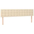 Tête de lit à LED Crème 200x5x78/88 cm Tissu