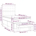 cadre de lit avec matelas Gris foncé 80x200 cm Tissu