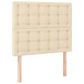 cadre de lit et matelas et LED Crème 120x200cm Tissu