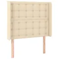 cadre de lit matelas et LED Crème 90x200 cm Tissu