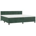 cadre de lit matelas et LED Vert foncé 200x200 cm