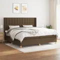 cadre de lit avec matelas Marron foncé 200x200 cm