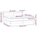 cadre de lit avec matelas Crème 200x200 cm Tissu