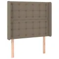 Tête de lit avec oreilles Taupe 103x16x118/128 cm Tissu