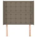 Tête de lit avec oreilles Taupe 103x16x118/128 cm Tissu
