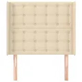 Tête de lit avec oreilles Crème 93x16x118/128 cm Tissu