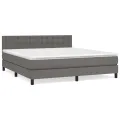 cadre de lit avec matelas Gris 160x200 cm Similicuir