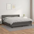 cadre de lit avec matelas Gris 160x200 cm Similicuir