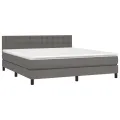 cadre de lit avec matelas Gris 160x200 cm Similicuir