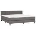 cadre de lit avec matelas Gris 160x200 cm Similicuir