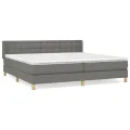 cadre de lit avec matelas Gris foncé 160x200cm Tissu