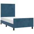 Cadre de lit avec tête de lit Bleu foncé 90x200 cm Velours