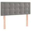 cadre de lit et matelas Gris clair 90x200 cm Velours