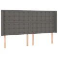 Tête de lit à LED Gris 163x16x118/128 cm Similicuir