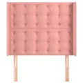 Tête de lit avec oreilles Rose 93x16x118/128 cm Velours