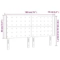 Tête de lit à LED Gris foncé 183x16x118/128 cm Velours