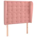Tête de lit avec oreilles Rose 93x23x118/128 cm Velours