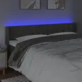 Tête de lit à LED Gris foncé 183x16x78/88 cm Velours