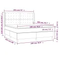 cadre de lit et matelas Gris foncé 180x200cm Velours