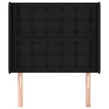 Tête de lit avec oreilles Noir 93x16x118/128 cm Tissu