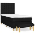 cadre de lit avec matelas Noir 90x190 cm Tissu