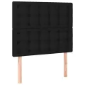 cadre de lit et matelas et LED Noir 90x200 cm Tissu