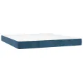 cadre de lit et matelas Bleu foncé 180x200cm Velours