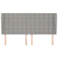 Tête de lit avec oreilles Gris clair 183x23x118/128 cm Tissu