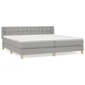 cadre de lit avec matelas Gris clair 180x200cm Tissu