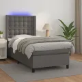 cadre de lit matelas LED Gris 90x200 cm Similicuir