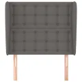 Tête de lit avec oreilles Gris 93x23x118/128 cm Similicuir