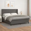 cadre de lit avec matelas Gris 180x200 cm Similicuir