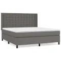 cadre de lit avec matelas Gris 180x200 cm Similicuir