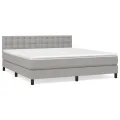 cadre de lit avec matelas Gris clair 180x200cm Tissu