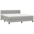 cadre de lit avec matelas Gris clair 180x200cm Tissu