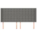 Tête de lit avec oreilles Gris foncé 183x16x118/128 cm Tissu