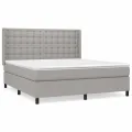cadre de lit avec matelas Gris clair 180x200cm Tissu