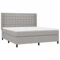cadre de lit avec matelas Gris clair 180x200cm Tissu