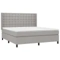 cadre de lit matelas LED Gris clair 180x200 cm Tissu