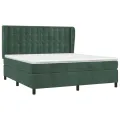 cadre de lit et matelas Vert foncé 180x200cm Velours