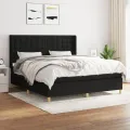 cadre de lit avec matelas Noir 160x200 cm Tissu