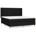 cadre de lit avec matelas Noir 160x200 cm Tissu