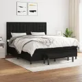 cadre de lit avec matelas Noir 160x200 cm Tissu