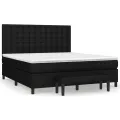 cadre de lit avec matelas Noir 160x200 cm Tissu