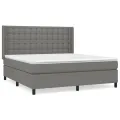cadre de lit avec matelas Gris foncé 160x200cm Tissu