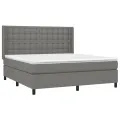 cadre de lit avec matelas Gris foncé 160x200cm Tissu